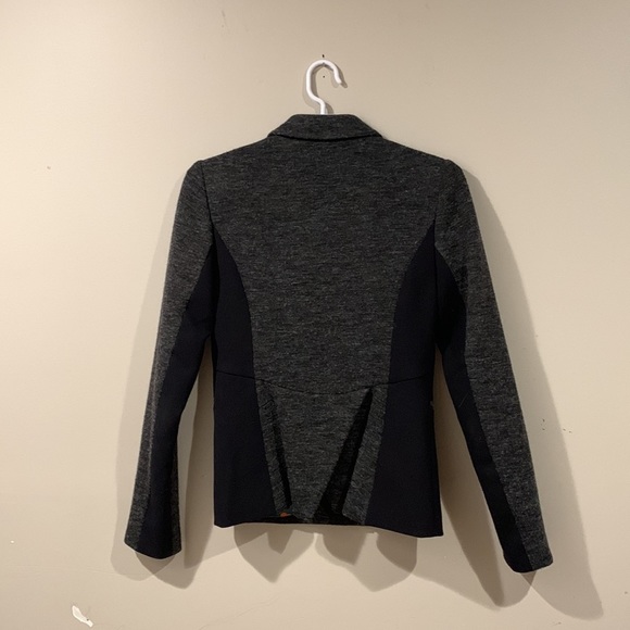 Anthropologie Cartonnier Grey and Black Cotton Blazer - Women’s Size 0 - Picture 3 of 10